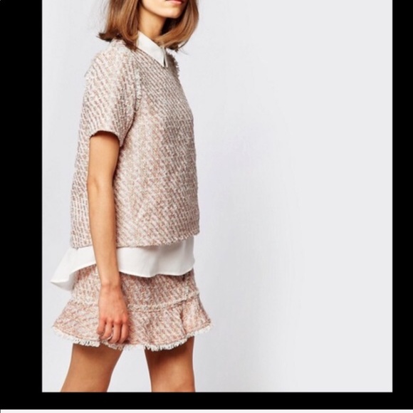 Sister Jane Dresses & Skirts - Sister Jane Set tweed lemonade pink ruffle skirt